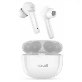 Auscultadores sem fios Maxell Dynamic+ com estojo de carregamento Bluetooth branco