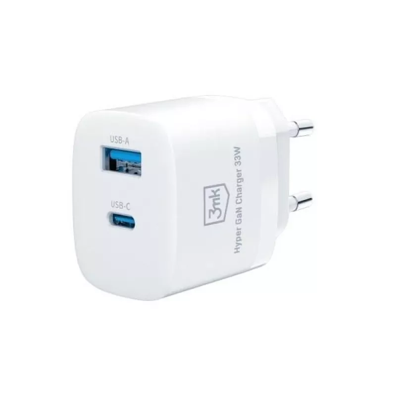 Carregador 33W GaN PD 1xUSB-A+1xUSB-A