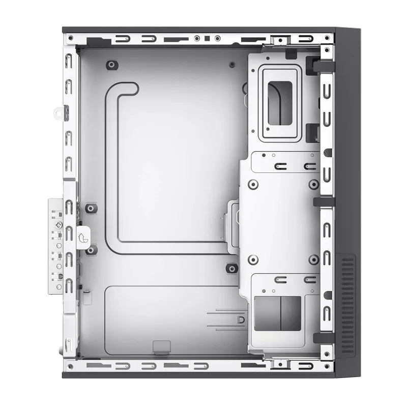 Akyga AK-302-01BL caixa de PC SFF, Micro-ATX / Mini-ITX, USB-C + 2x USB 3.0 + USB 2.0, sem fonte de alimentação, preto