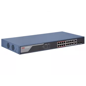 Switch de rede Hikvision DS-3E1318P-EI gerido Fast Ethernet (10/100) Power over Ethernet (PoE) 1U azul