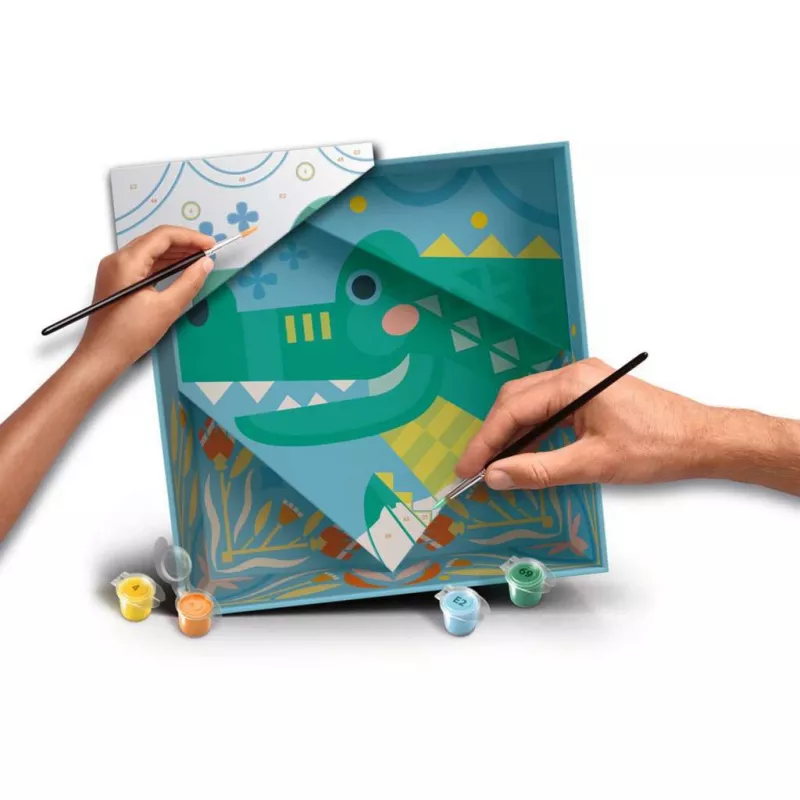 Conjunto de pintura Ravensburger CreArt Do it together – crocodilo (conjunto de pintura em conjunto para crianças)
