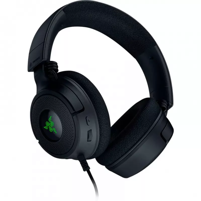 Razer Kraken V4 X - Headset com fios para gaming em PC (drivers TriForce de 40 mm, microfone cardioide retrátil, som surround 7.1, Chroma RGB para PC, consola e telefone)