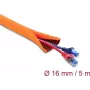 Manga de encaminhamento de cabos autoencerrante de camada dupla DELOCK 5 m × 16 mm, laranja