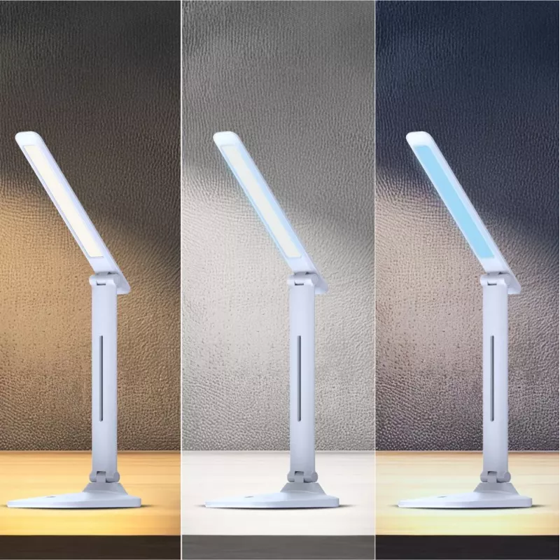 Candeeiro de mesa Hawk HW-LAMP01 branco LED com brilho regulável, braço ajustável