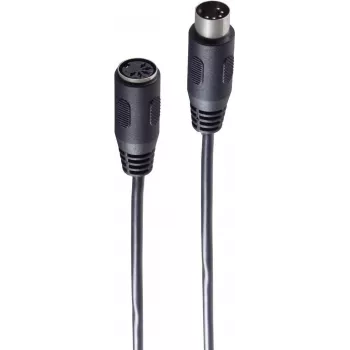Cabo de áudio ShiverPeaks BS10104 2,5m DIN 5 pinos ficha para conector fêmea preto