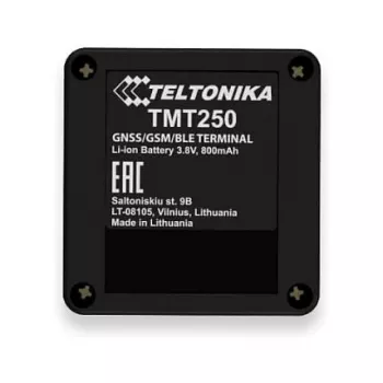 Rastreador GPS pessoal Teltonika TMT250 — preto, 0,128 GB de armazenamento, Li-Ion 3,8 V, até 8 h de autonomia