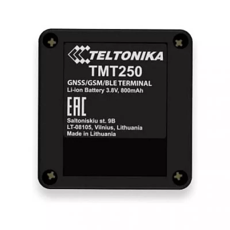 Rastreador GPS pessoal Teltonika TMT250 — preto, 0,128 GB de armazenamento, Li-Ion 3,8 V, até 8 h de autonomia