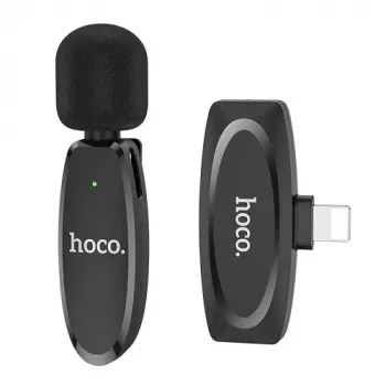 Microfone digital sem fios HOCO L15, clip-on, Lightning
