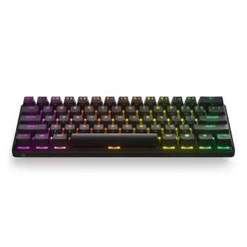 Teclado gaming mecânico STEELSERIES Apex Pro Mini Wireless — fator de forma 60%, USB + RF Wireless + Bluetooth, QWERTY US, preto