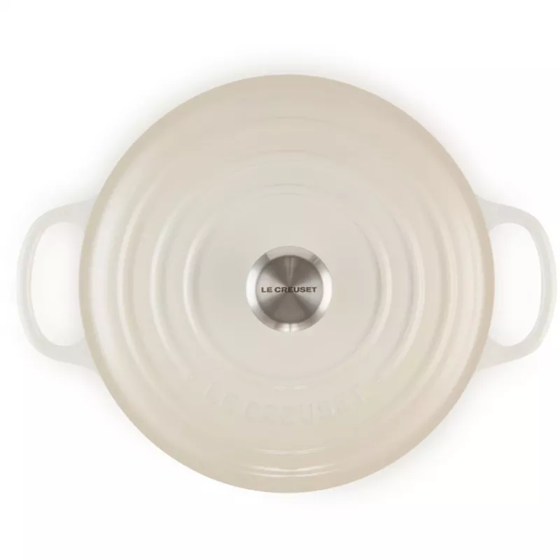 Assadeira redonda Le Creuset Signature 26cm Meringue (21177267164430)