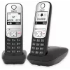 Telefone analógico Gigaset A690 Duo identificação de chamadas preto, prateado