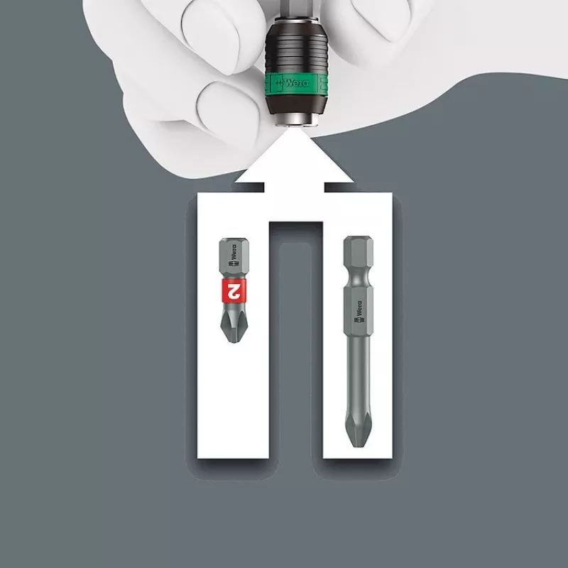 Chave de fendas multibit Wera Kraftform Kompakt Pistol RA-R 1 7 peças
