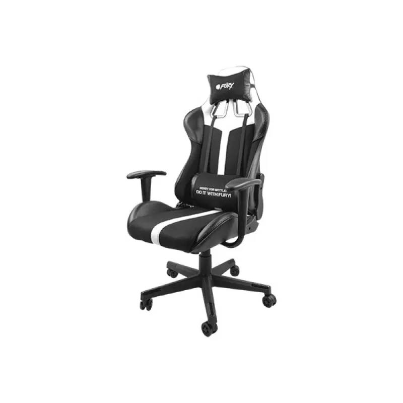 Cadeira de gaming universal FURY Avenger XL com assento acolchoado preto e branco