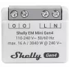 Relé inteligente Shelly Relay EM Mini Gen4 1 canal Wi‑Fi Matter Zigbee Bluetooth 8A, 110–240V, contador de energia
