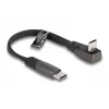 Cabo plano USB 2.0 DeLOCK conector macho USB Type-C para conector macho USB Type-C em ângulo PD 3.0 60 W 14 cm preto