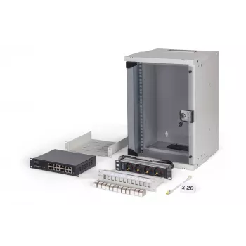 Rack de montagem na parede Digitus DN-49102-SET 9U 315 x 300 mm cinzento