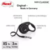 Trella Flexi New Classic Cat XS 3 m — trela de corda para animais pequenos, preta, carga máx. 8 kg