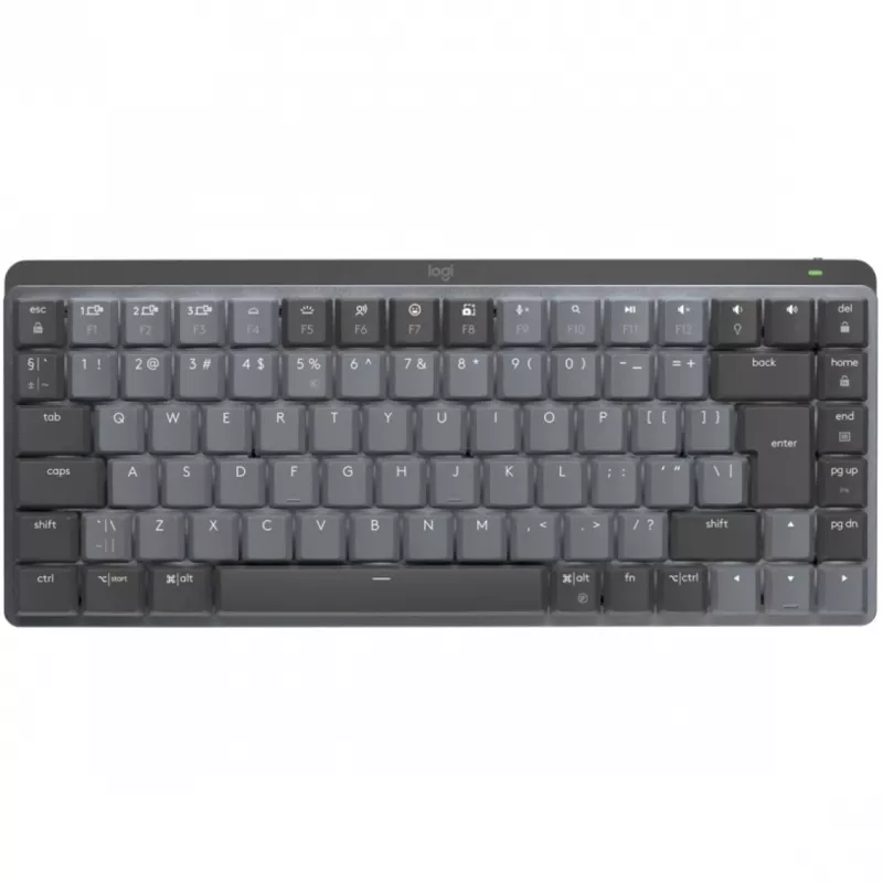 Logitech MX Mechanical Mini 920-010782 teclado sem fios retroiluminado, interruptores com clique, RF sem fios + Bluetooth LE, QWERTY US International, grafite