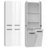 Armário alto de casa de banho Topeshop NEL 2K DD em branco brilhante branco