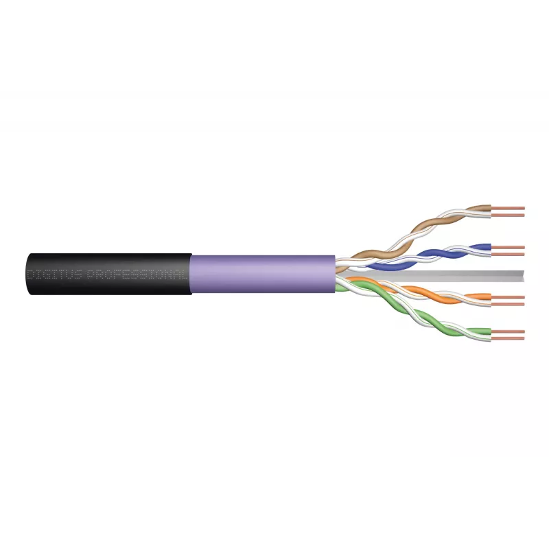 DIGITUS Professional Cabo de instalação - Cabo a granel - 500 m - UTP - CAT 6 - sem halogéneos, exterior, robusto - preto