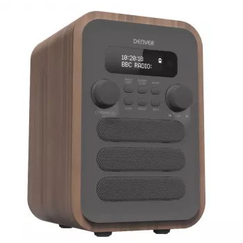 Denver DAB-48 cinzento rádio pessoal digital cinzento, madeira