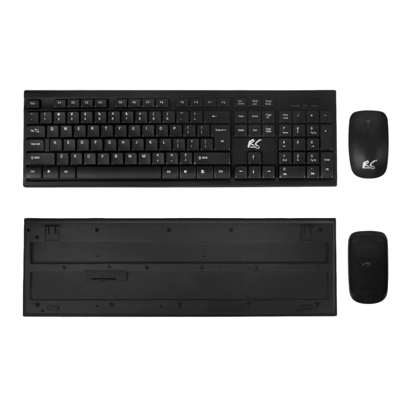 Conjunto de teclado e rato sem fios NanoRS com design ergonómico – RS580 para uma utilização fluida e eficiente