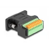 Adaptador DeLOCK D-Sub 9 macho para barra de terminais com botão de pressão