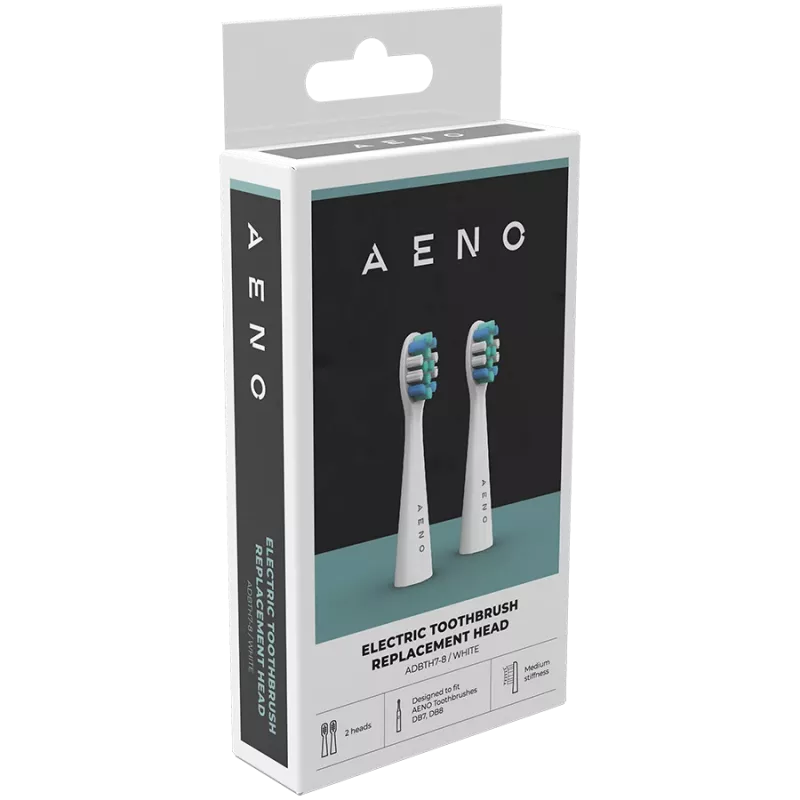 Cabeças de escova de substituição AENO, branco, cerdas Dupont, conjunto de 2 (para ADB0007/ADB0008)