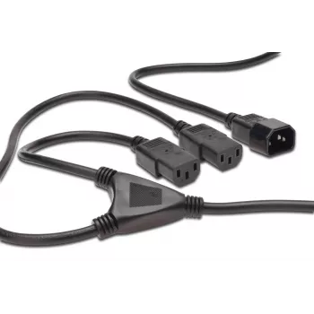 Digitus ASSMANN - Distribuidor de energia (250 V CA) - IEC 320 EN 60320 C14 - IEC 320 EN 60320 C13 - 1.7 m - moldado - Preto (AK-440400-017-S)