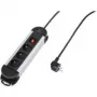 Renkforce 1296312 extensão com interruptor, 3 tomadas, Schuko, preto/prata