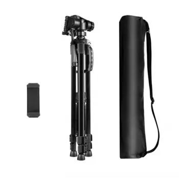 Tripé com cabeça 3D-360° + suporte para telemóvel Puluz PU3096B