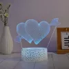 Conjunto de lâmpada LED decorativa Manta SNL115RGB RGB 3D coração