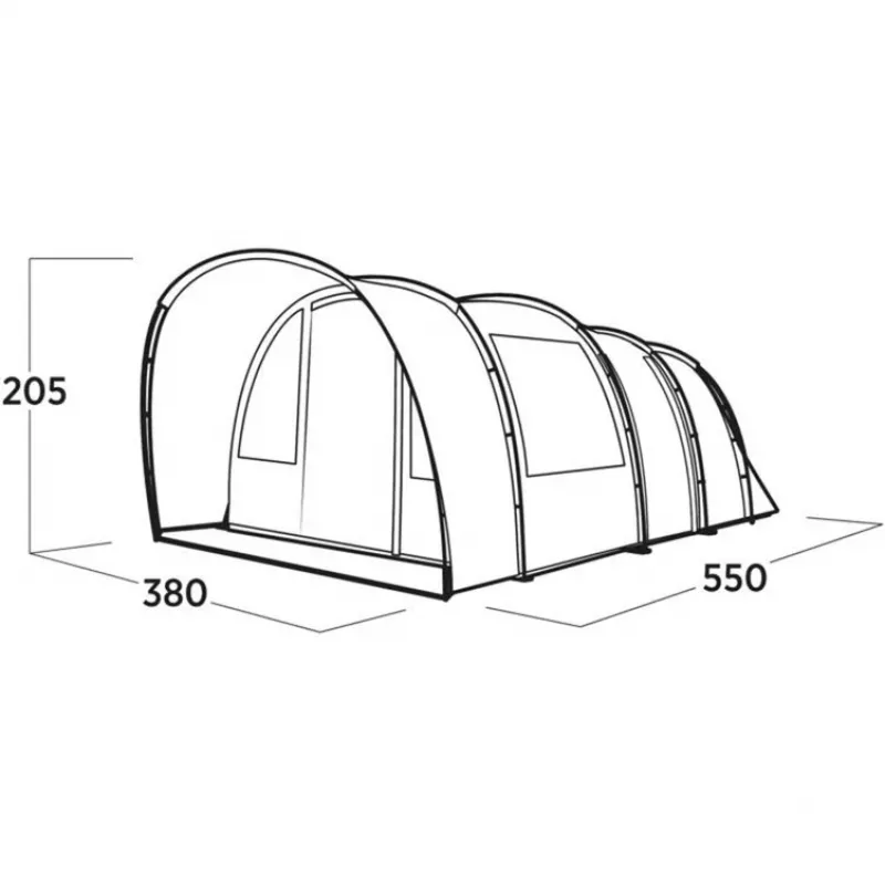 Tenda de túnel familiar Skarvan 6 Cinzento, modelo 2025