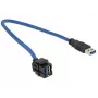 Cabo USB DeLOCK 86375 USB 3.2 Gen 1 0,5 m USB A azul