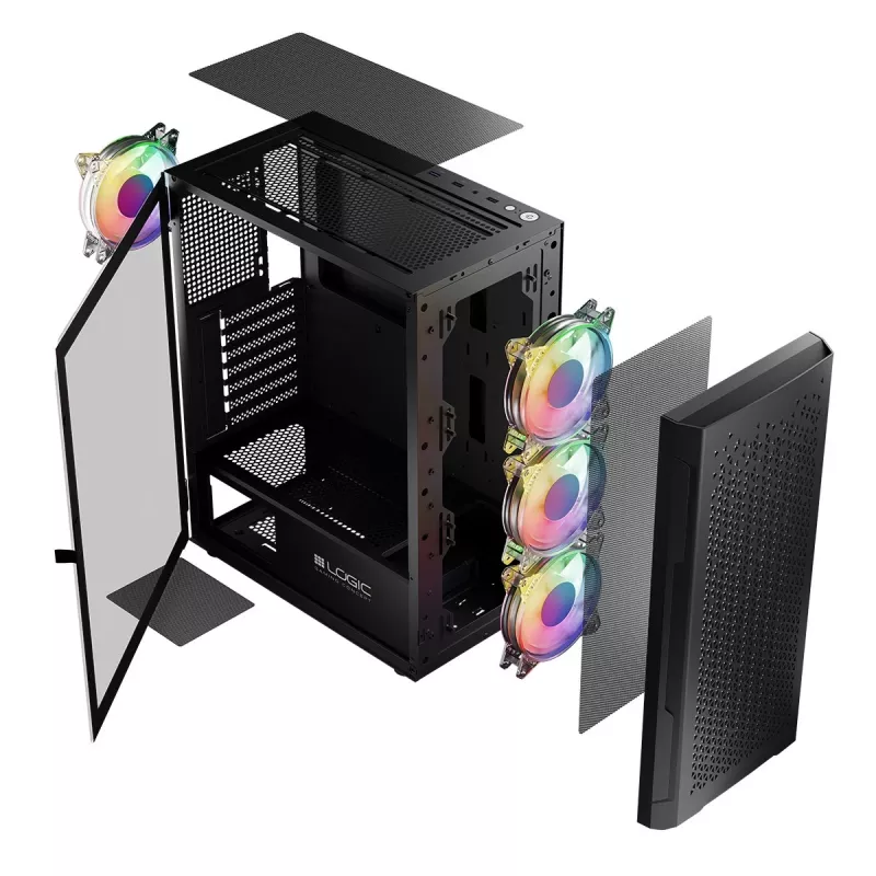 Caixa Logic ARAMIS ARGB MINIDI USB 3.0 preto
