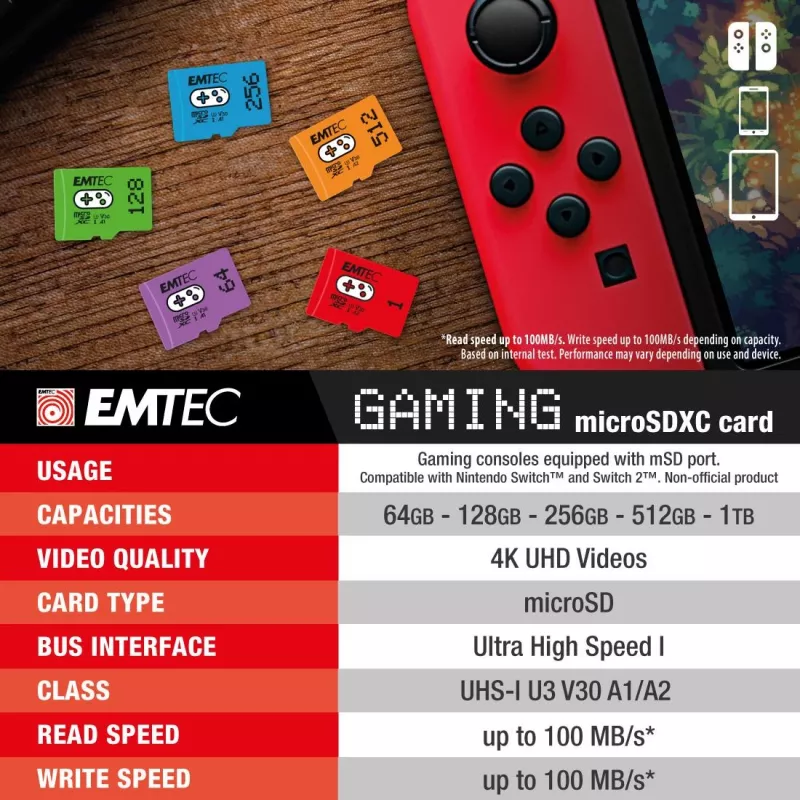 Cartão de memória Emtec 64 GB MicroSDXC UHS-I ECMSDM64GXCU3G