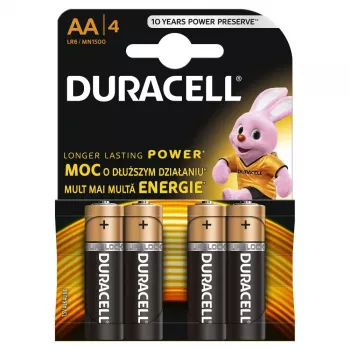 Duracell Plus pilhas alcalinas AA/LR6, pack de 4