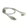 Cabo USB DeLOCK 84811 USB 2.0 0,5 m USB A USB B prateado transparente