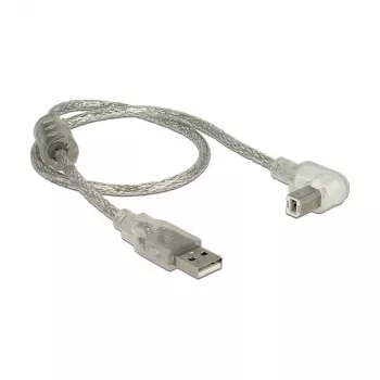 Cabo USB DeLOCK 84811 USB 2.0 0,5 m USB A USB B prateado transparente