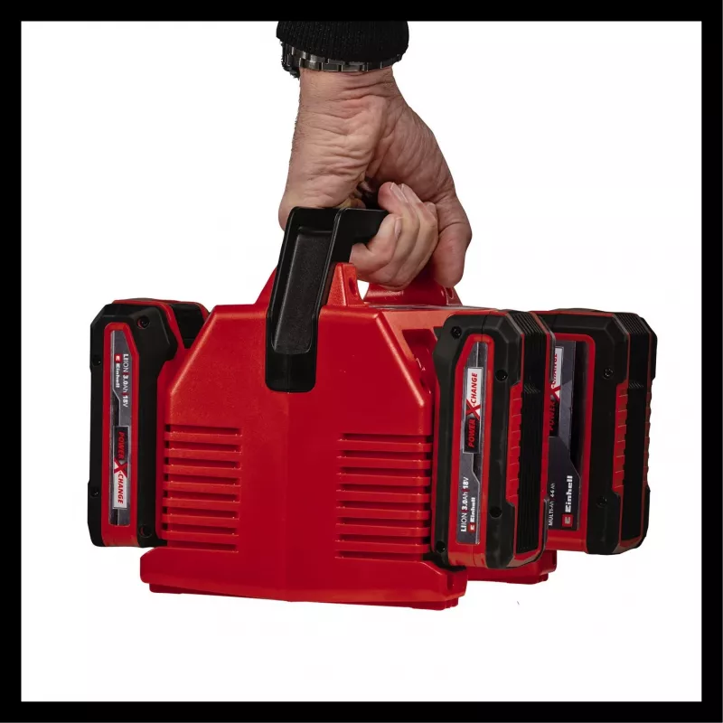 EINHELL Power X-Quattrocharger 4A - Carregador universal Power X-Change para 4 baterias (indicador de estado LED | carregamento em paralelo | carregamento rápido | gestão de carga | Re