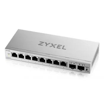 Switch gerido L2 Gigabit Zyxel GS1200-10v3 — 8x Gigabit (10/100/1000), 20 Gbps, MAC 4000, secretária, cinzento