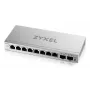 Switch gerido L2 Gigabit Zyxel GS1200-10v3 — 8x Gigabit (10/100/1000), 20 Gbps, MAC 4000, secretária, cinzento
