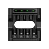 Carregador de baterias XTAR 4 slots para AA/AAA (Li-Ion, NiMH) USB-C, indicadores LED, preto
