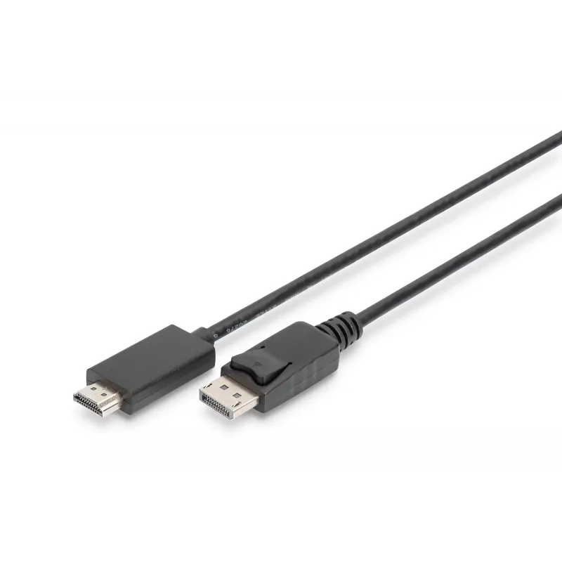 Cabo adaptador DisplayPort 1.2 com bloqueio 4K 60Hz UHD Type DP/HDMI A M/M preto 2 m