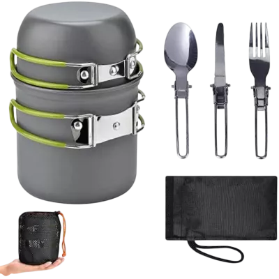 Talheres e utensílios de cozinha para campismo