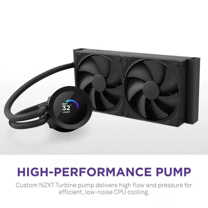 Refrigeração líquida all-in-one NZXT Kraken Plus 280 14 cm preto