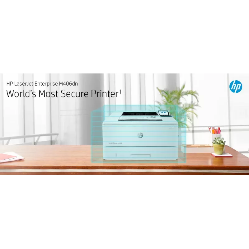 HP LaserJet Enterprise M406dn, laser, 1200 x 1200 DPI, A4, 38 ppm, impressão frente e verso, pronta para rede
