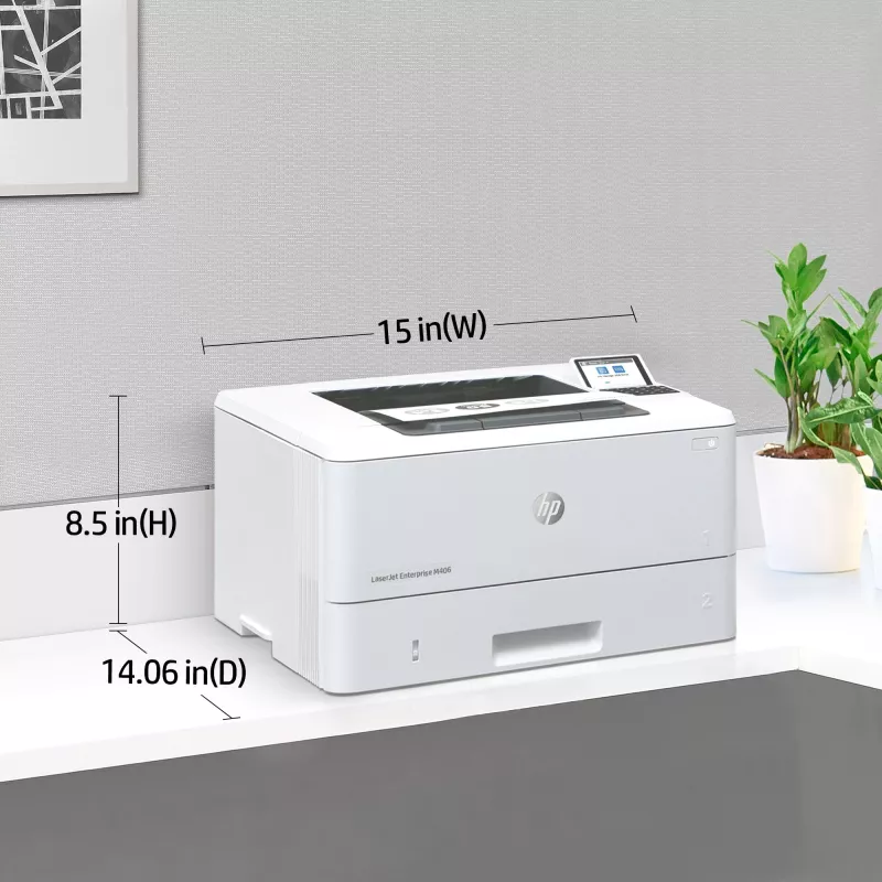 HP LaserJet Enterprise M406dn, laser, 1200 x 1200 DPI, A4, 38 ppm, impressão frente e verso, pronta para rede
