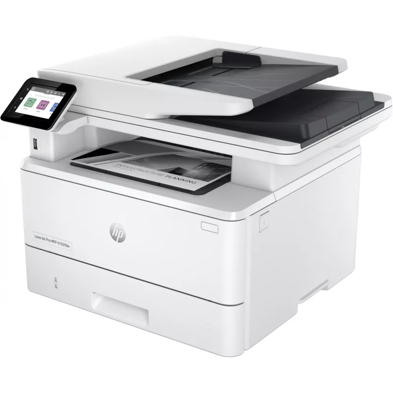 Impressora HP LaserJet Pro MFP 4102dw, laser, impressão monocromática, 1200 x 1200 DPI, A4, impressão direta, branco
