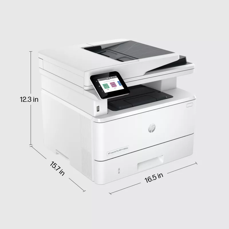 Impressora HP LaserJet Pro MFP 4102dw, laser, impressão monocromática, 1200 x 1200 DPI, A4, impressão direta, branco